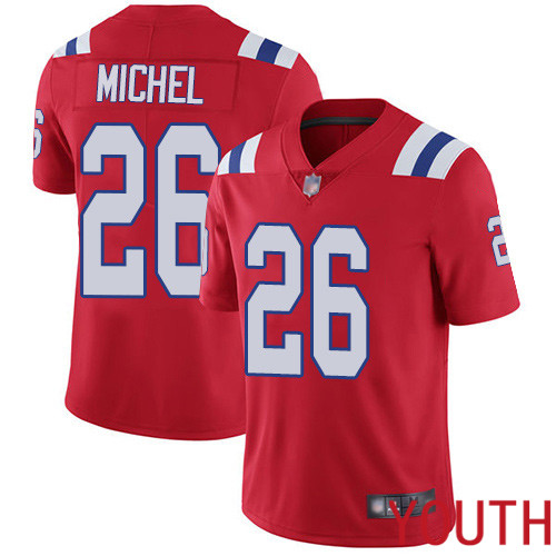 New England Patriots Football 26 Vapor Untouchable Limited Red Youth Sony Michel Alternate NFL Jersey